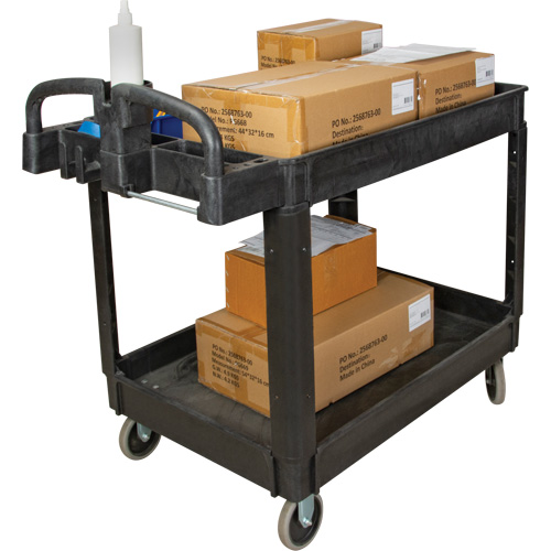 Utility Cart, 2 Tiers, 25-5/8" x 33-1/2" x 43-3/4", 550 lbs. Capacity Equipment World