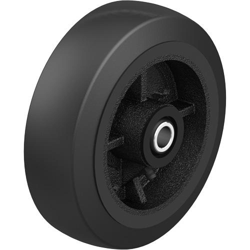 Black Rubber on Black Cast Iron Core Wheel, 12" (304.8 mm) Dia. x 2-1/2" (64 mm) W, 396.8 lbs. (180 kg) Capacity Equipment World