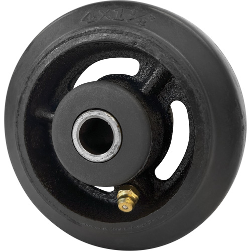 Mold-On Rubber Wheel, 4" (102 mm) Dia. x 1-1/2" (38 mm) W, 350 lbs. (158 kg.) Capacity Equipment World