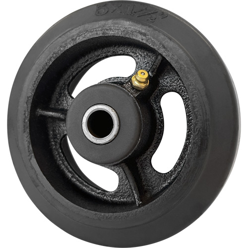 Mold-On Rubber Wheel, 5'' (127 mm) Dia. x 1-1/2" (38 mm) W, 400 lbs. (181 kg.) Capacity Equipment World