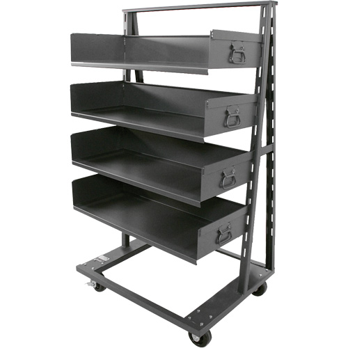 Single-Sided Heavy Duty A-Frame Cart with 4 Large Trays, 38" x 25" x 63", 2500 lbs. Capacity Equipment World
