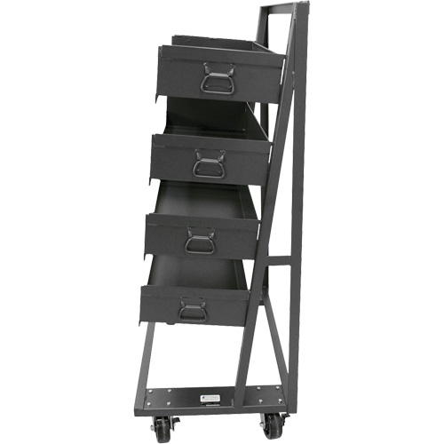 Single-Sided Heavy Duty A-Frame Cart with 4 Large Trays, 38" x 25" x 63", 2500 lbs. Capacity Equipment World