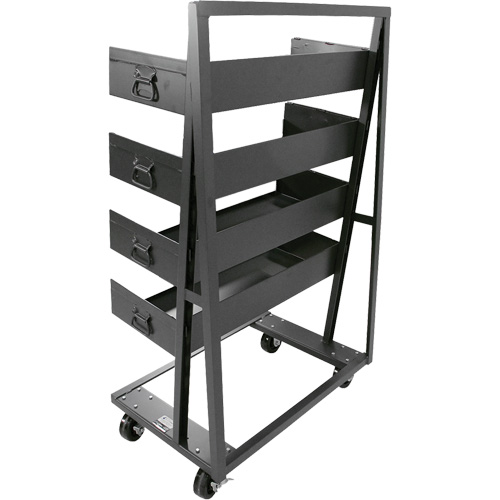 Single-Sided Heavy Duty A-Frame Cart with 4 Large Trays, 38" x 25" x 63", 2500 lbs. Capacity Equipment World