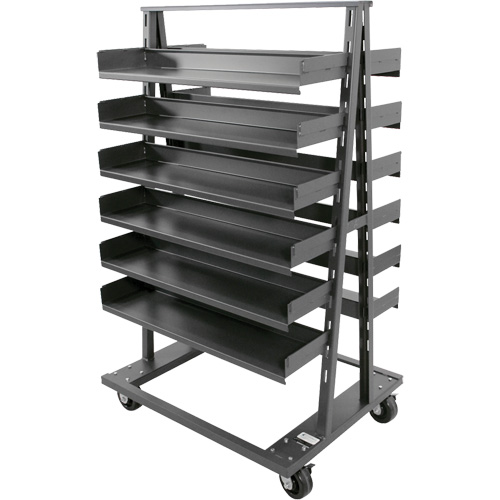 Double-Sided Heavy Duty A-Frame Cart with 12 Trays, 38" x 30" x 63", 2500 lbs. Capacity Equipment World