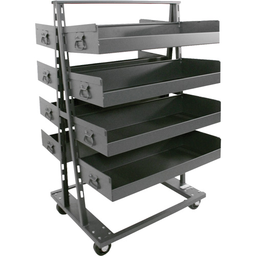Double-Sided Heavy Duty A-Frame Cart with 8 Large Lipped Trays, 38" x 30" x 63", 2500 lbs. Capacity Equipment World