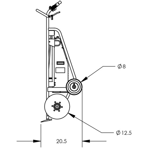 Powered Drum Hand Truck with Pneumatic Wheels Equipment World