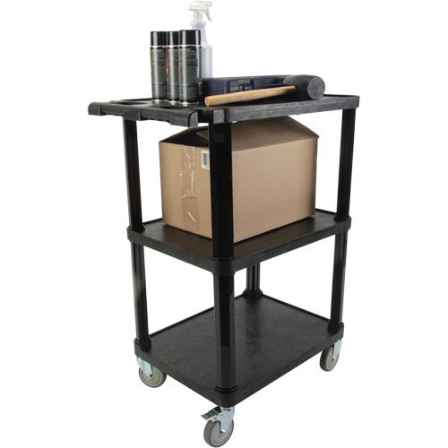 Chariot utilitaire avec tablette plate, 3 tiers, 18-1/8" x 37-3/8" x 27-3/4", Capacit&eacute; 330 lb Equipment World