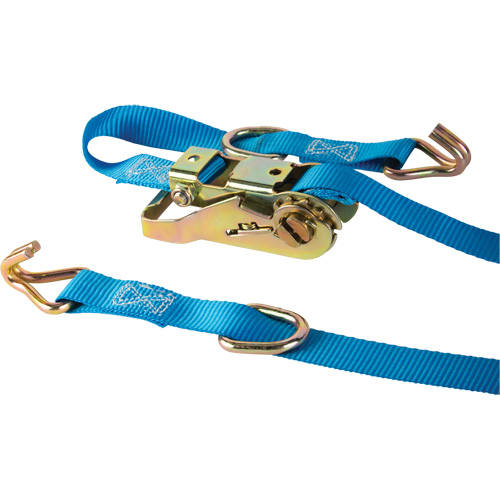 Ratchet Strap, J-Hook, 1" W x 16' L, 835 lbs. (379 kg) WLL Equipment World