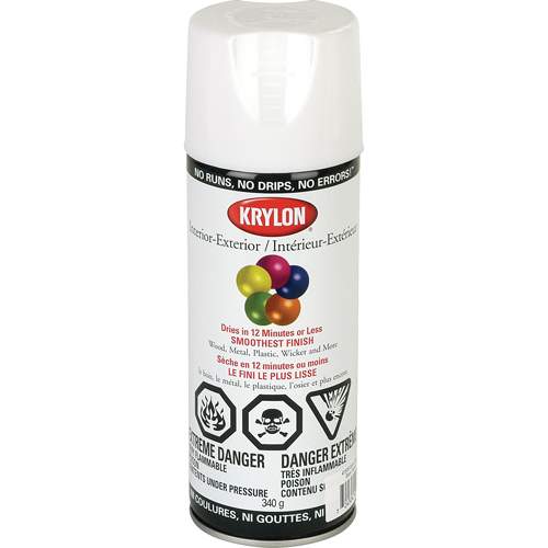 Laque industrielle Acryli-Quik, Blanc, Semi-brillant, 12 oz, Canette a&eacute;rosol Equipment World