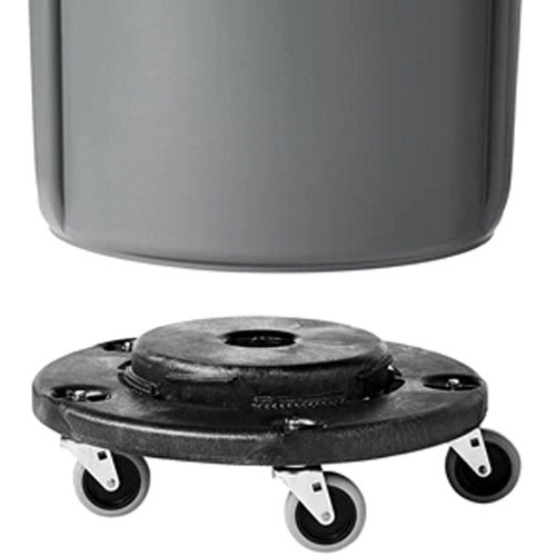 Brute&reg; Dolly, Polyethylene, Black, Fits: 20 - 55 US Gal. Equipment World
