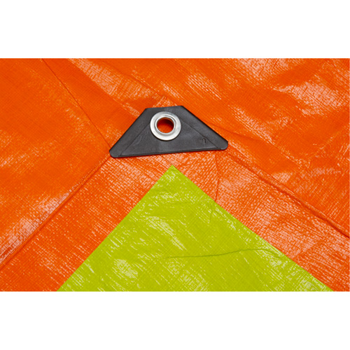 B&acirc;che tiss&eacute;e robuste haute visibilit&eacute;, Poly&eacute;thyl&egrave;ne, Vert/Orange, 16' x 20' x 12 mils Equipment World
