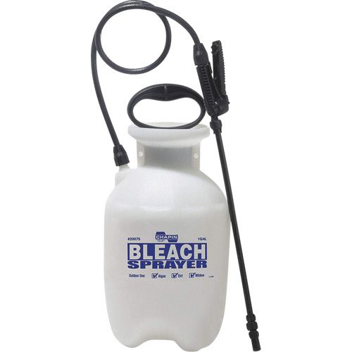Bleach Disinfecting Tank Sprayer, 1 gal. (3.8 L), Polypropylene, 12" Wand Equipment World