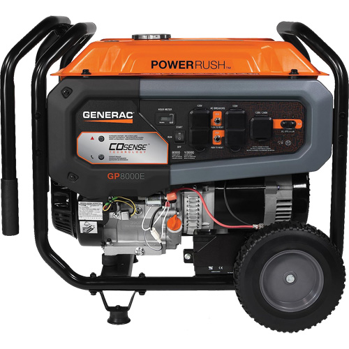 G&eacute;n&eacute;ratrice portable avec technologie COsense, 10000 W de surtension, 8000 W nominale, 120 V/240 V, R&eacute;servoir de 7,9 gal. Equipment World