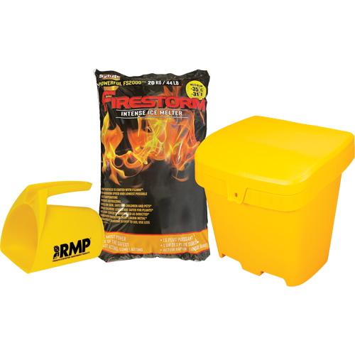 Firestorm Intense Ice Melter Kit with 56 Bags, Bag, 44 lbs. (20 kg), -32°C (-25°F) Melting Point Equipment World