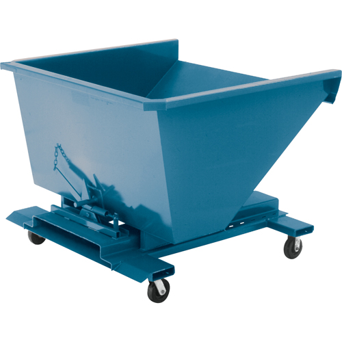 Self-Dumping Hopper, Steel, 4 cu.yd., Blue Equipment World