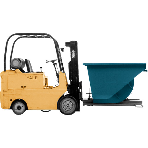 Self-Dumping Hopper, Steel, 3/4 cu.yd., Blue Equipment World