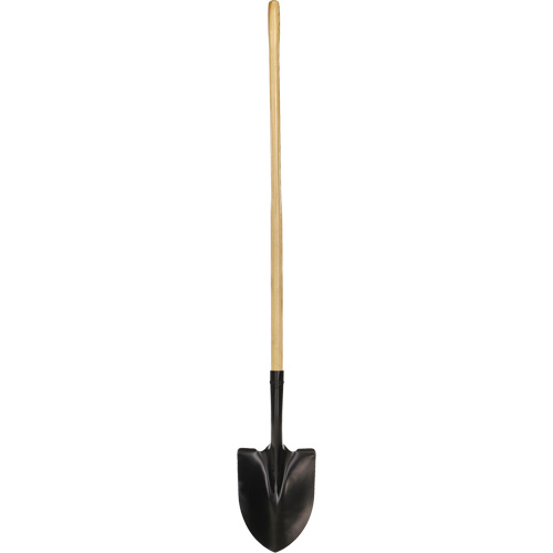 Round Point Shovel, Tempered Steel Blade, Wood, Straight Handle Equipment World