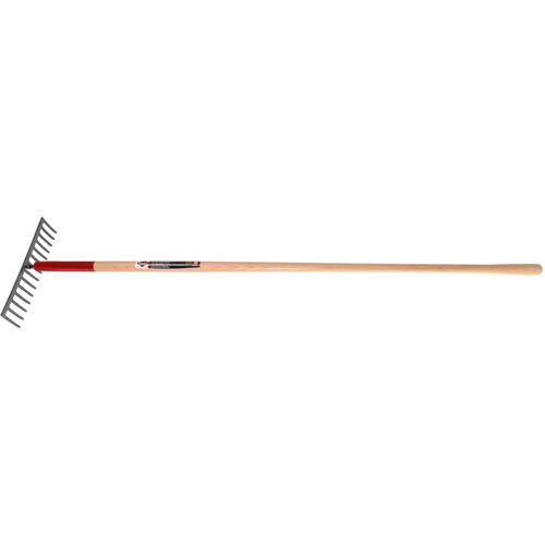 Level Rake, Wood Handle, 14-3/4" W, Tempered Steel Blade, 16 Tines Equipment World