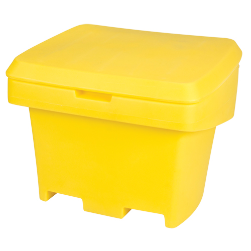 Contenant de rangement robuste pour l'ext&eacute;rieure pour sel et sable, 30" x 24" x 24", 5,5 pi³, Jaune Equipment World