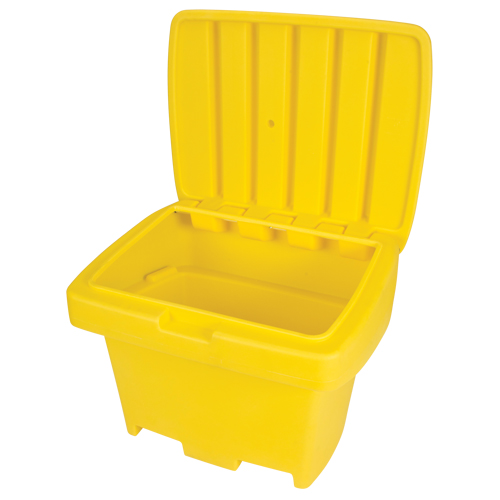 Contenant de rangement robuste pour l'ext&eacute;rieure pour sel et sable, 30" x 24" x 24", 5,5 pi³, Jaune Equipment World