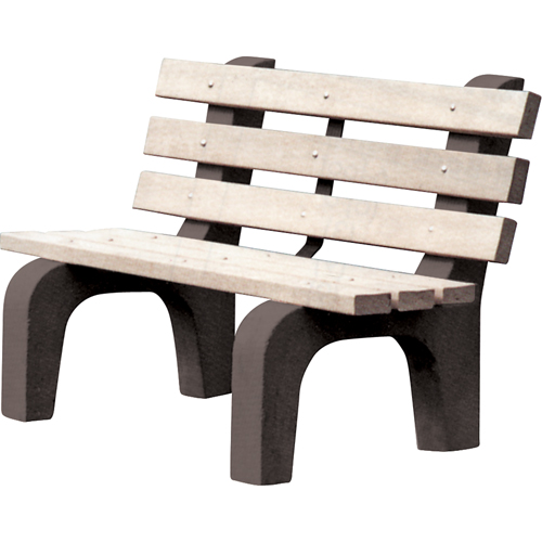 Park Benches, Recycled Plastic, 72" L x 25" W x 31" H, Grey Equipment World