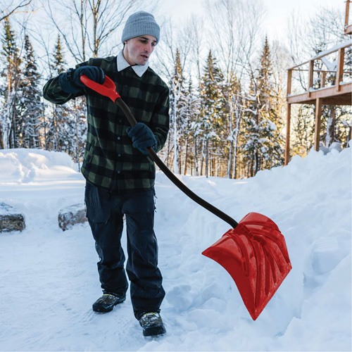 Yukon Snow Shovel, Polypropylene Blade, 18" Wide, Ergonomic D-Grip Handle Equipment World