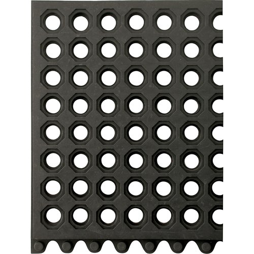 24/Seven&reg; Matting, Rubber, 3' W x 3' L, 5/8" Thick, Black Equipment World
