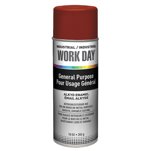 Industrial Work Day Paint, Red, Very Flat, 10 oz., Aerosol Can Equipment World