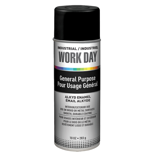 Industrial Work Day Paint, Black, Very Flat, 10 oz., Aerosol Can Equipment World