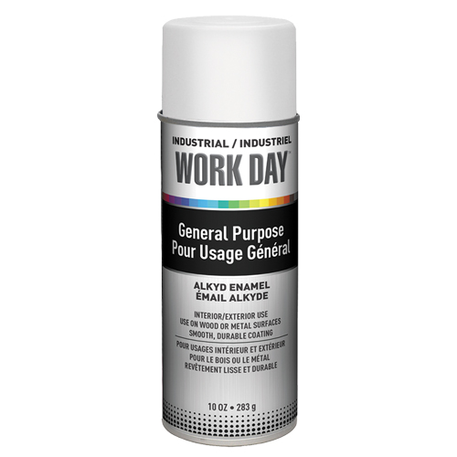 Industrial Work Day Paint, White, Very Flat, 10 oz., Aerosol Can Equipment World