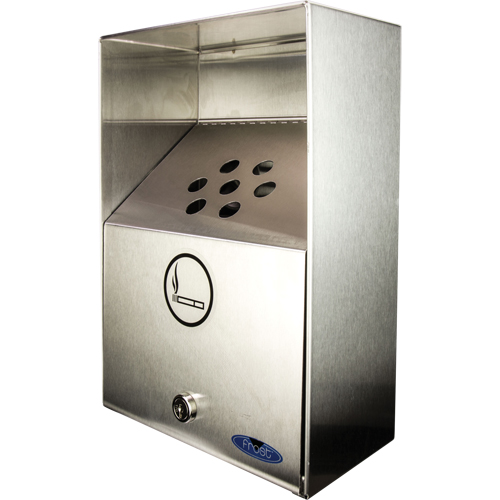 Smoking Receptacles, Wall-Mount, Stainless Steel, 3.3 Litres Capacity, 13-1/2" Height Equipment World