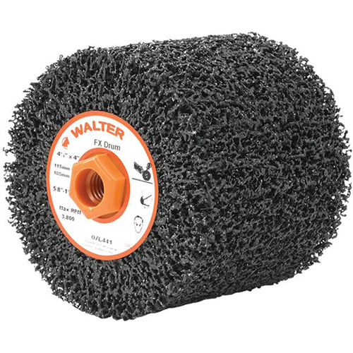 FX Reversible Drum, 4-1/2" Dia., 4" W, 5/8"-11 Arbor, Coarse Grit Equipment World