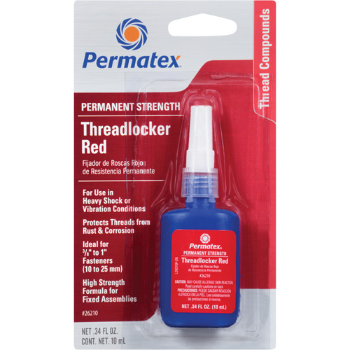 Threadlocker, Red, High, 10 ml, Bottle Equipment World