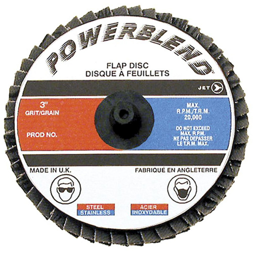 POWERBLEND Roll-on Flap Disc, 2" x Type R, Z120 Grit, Zirconia Alumina Equipment World