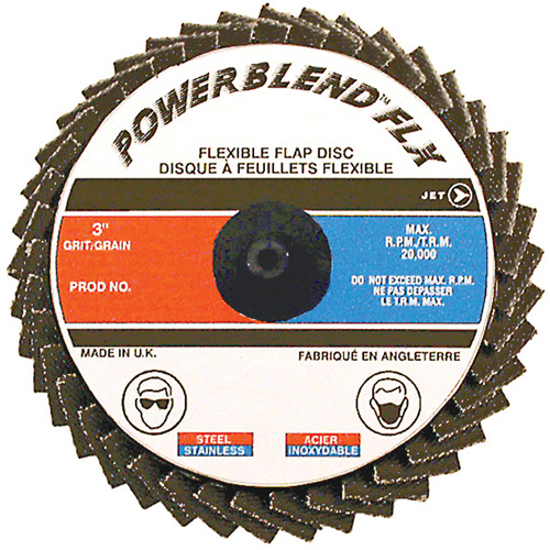 Disque &agrave; lamelles &agrave; rouler POWERBLEND FLX, 2" x Type R, Grain Z40, Alumine de zirconium Equipment World