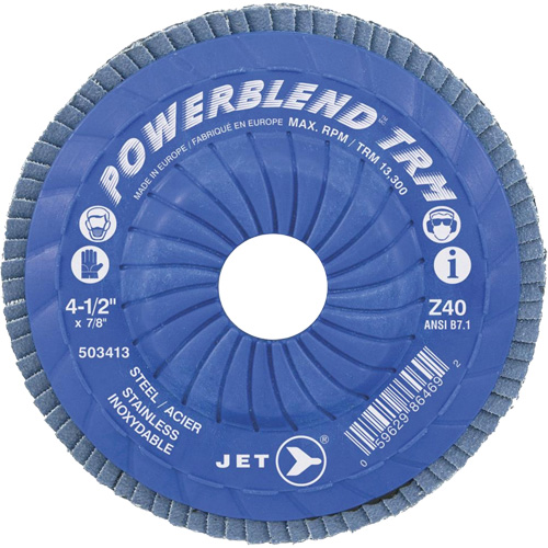 Disque &agrave; lamelles ajustables POWERBLEND TRM, 5" x 7/8", Type 29, Grain Z60, Alumine de zirconium Equipment World