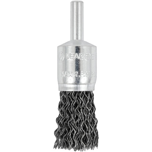E050-20 Shaft Mounted Crimped End Brush, 1/2", 0.02" Fill, 1/4" Shank Equipment World