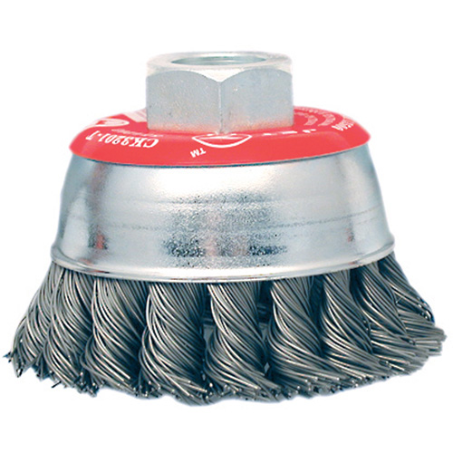 High-Performance Knot Twisted Cup Brush, 3" Dia. x 10mm x 1.25" Arbor Equipment World
