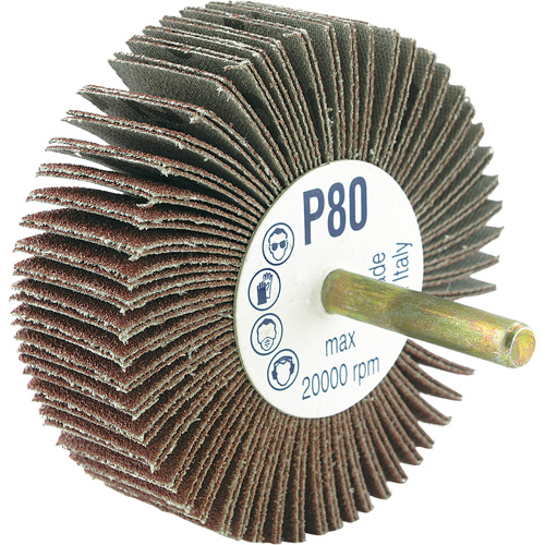 Shaft Mounted Flapwheel, 80 Grit, 3" x 1/4" Equipment World