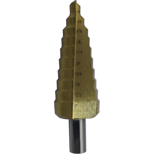 JET-KUT&reg; Super Premium M35 Step Drill, 3/16" - 1/2" , 1/16" Increments, High Speed Steel Equipment World