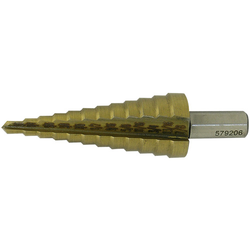 JET-KUT&reg; Super Premium M35 Step Drill, 3/16" - 7/8" , 1/16" Increments, High Speed Steel Equipment World