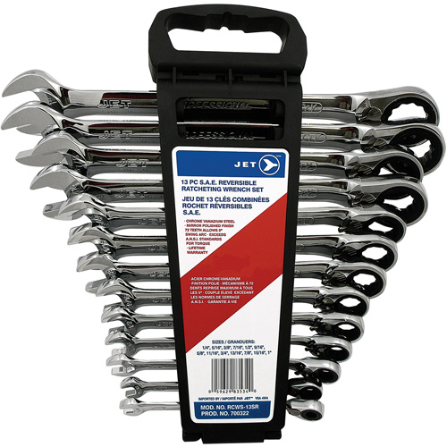 Long Pattern Reversible Wrench Set, Ratcheting Combination, 13 Pieces, Imperial Equipment World