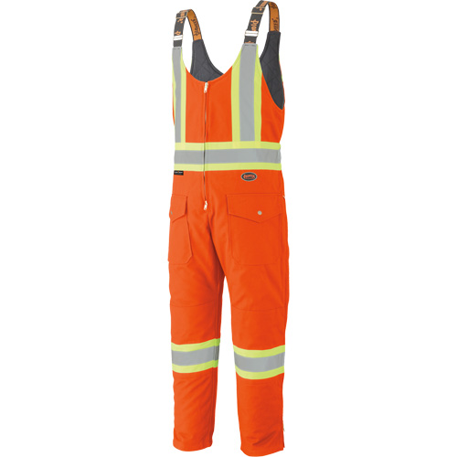 5538 High Visibility Quilted Duck Overalls, Cotton, X-Large, High Visibility Orange Equipment World