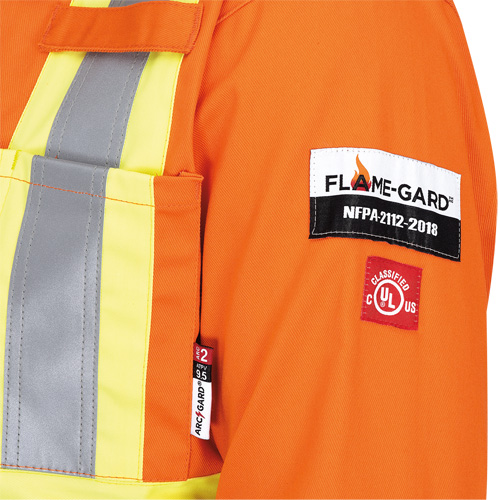 5555 High Visibility FR Rated & Arc Rated Safety Coveralls, Size 36, High Visibility Orange, 11 cal/cm² Equipment World