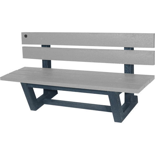 Outdoor Park Benches, Recycled Plastic, 72" L x 23-3/16" W x 29-13/16" H, Grey Equipment World