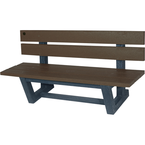 Outdoor Park Benches, Recycled Plastic, 60" L x 22-13/16" W x 29-13/16" H, Umber Equipment World