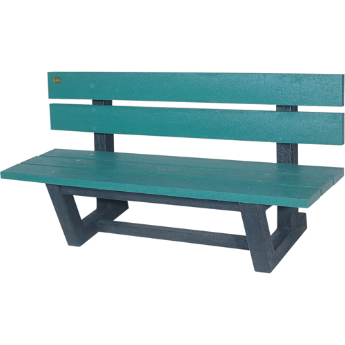 Outdoor Park Benches, Recycled Plastic, 72" L x 23-3/16" W x 29-13/16" H, Green Equipment World