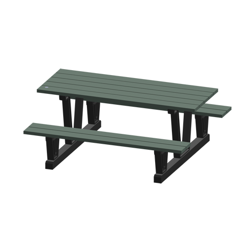 Recycled Plastic Outdoor Picnic Tables, 72" L x 60-5/16" W, Grey Equipment World