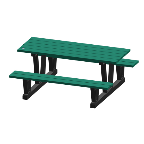 Recycled Plastic Outdoor Picnic Tables, 72" L x 60-5/16" W, Green Equipment World