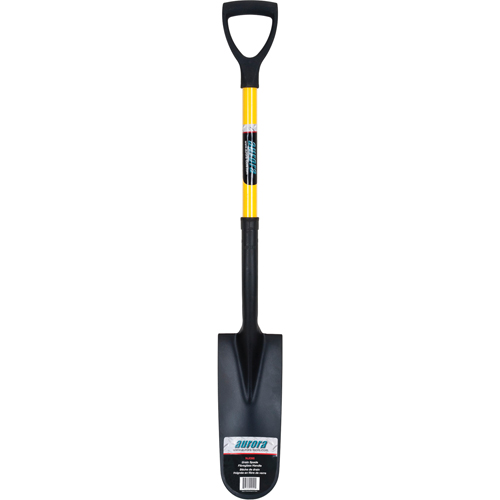 Drain Spade Shovels, Tempered Steel, 16" x 6" Blade, 28-1/2" L, D-Grip Handle Equipment World